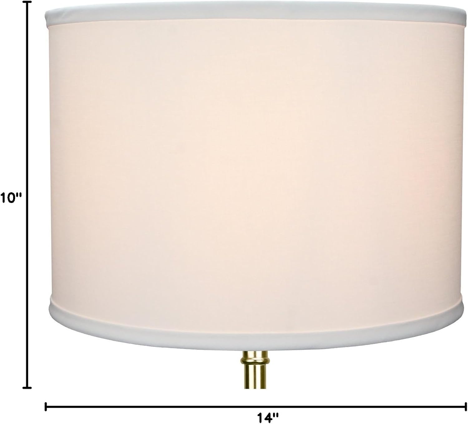 FenchelShades.com 14" Top Diameter x 14" Bottom Diameter 10" Height Cylinder Drum Lampshade USA Made (White)