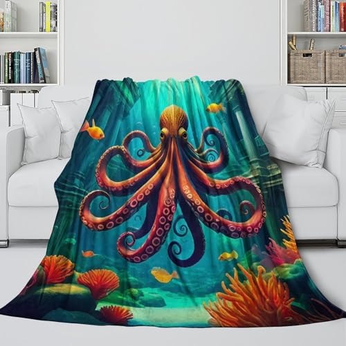 Couverture Octopus 3D en microfbre peluche douce 180x200cm - 5