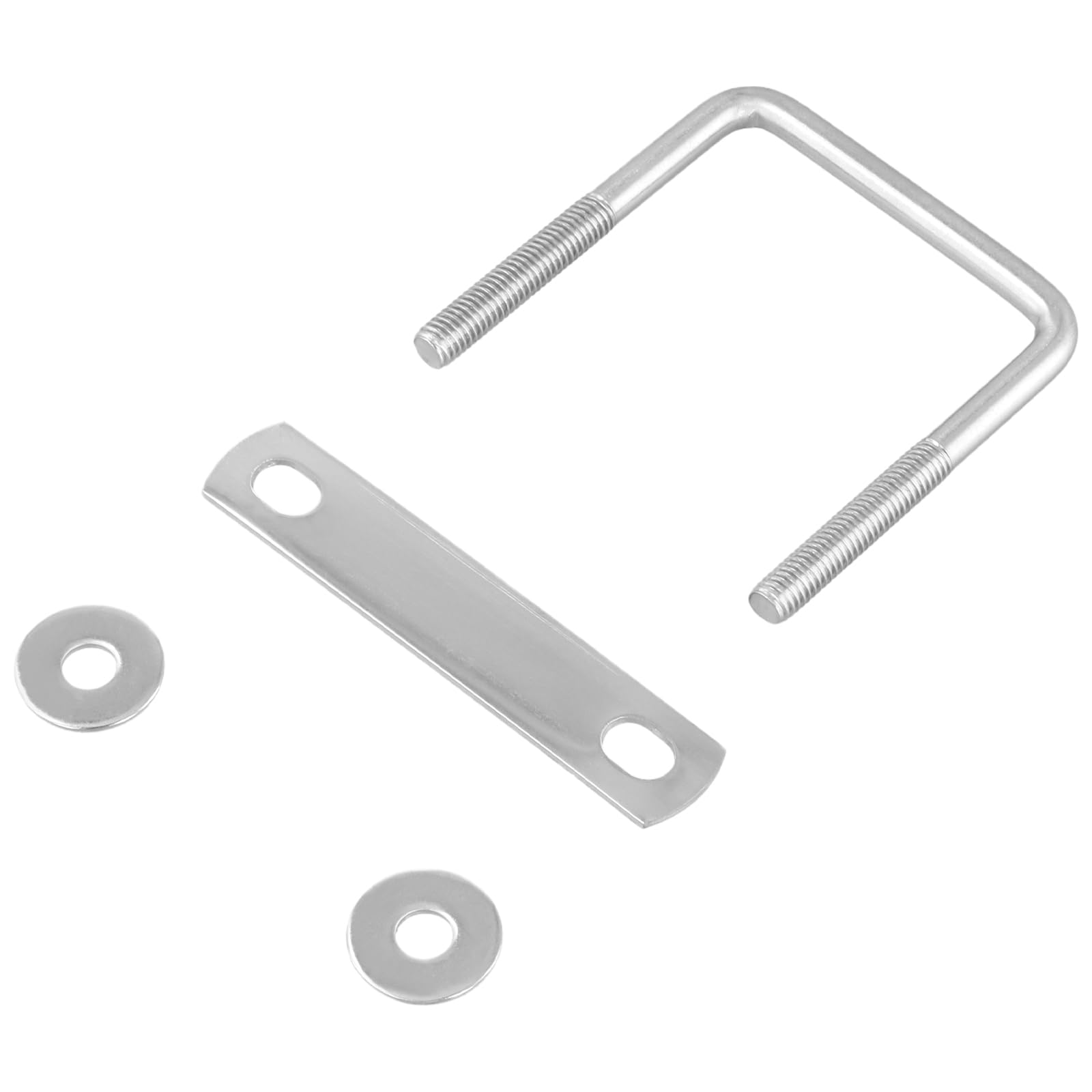 10 tornillos M8 U con rosca de 80 x 65 mm, tornillos de acero inoxidable M8 U, tornillos de planchado con tuerca y placa de sujeción para remolcar coches, reparación de tuberías