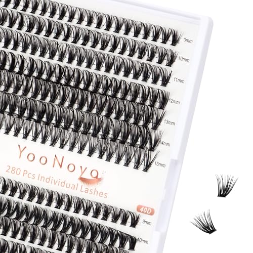 YOONOYA pestañas pelo a pelo DIY de 280 pestañas postizas individ...