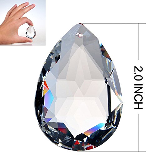 H&D 10pcs 50mm Chandelier Crystal Prisms Pendants - Clear Crystal Teardrops Parts - Image 4