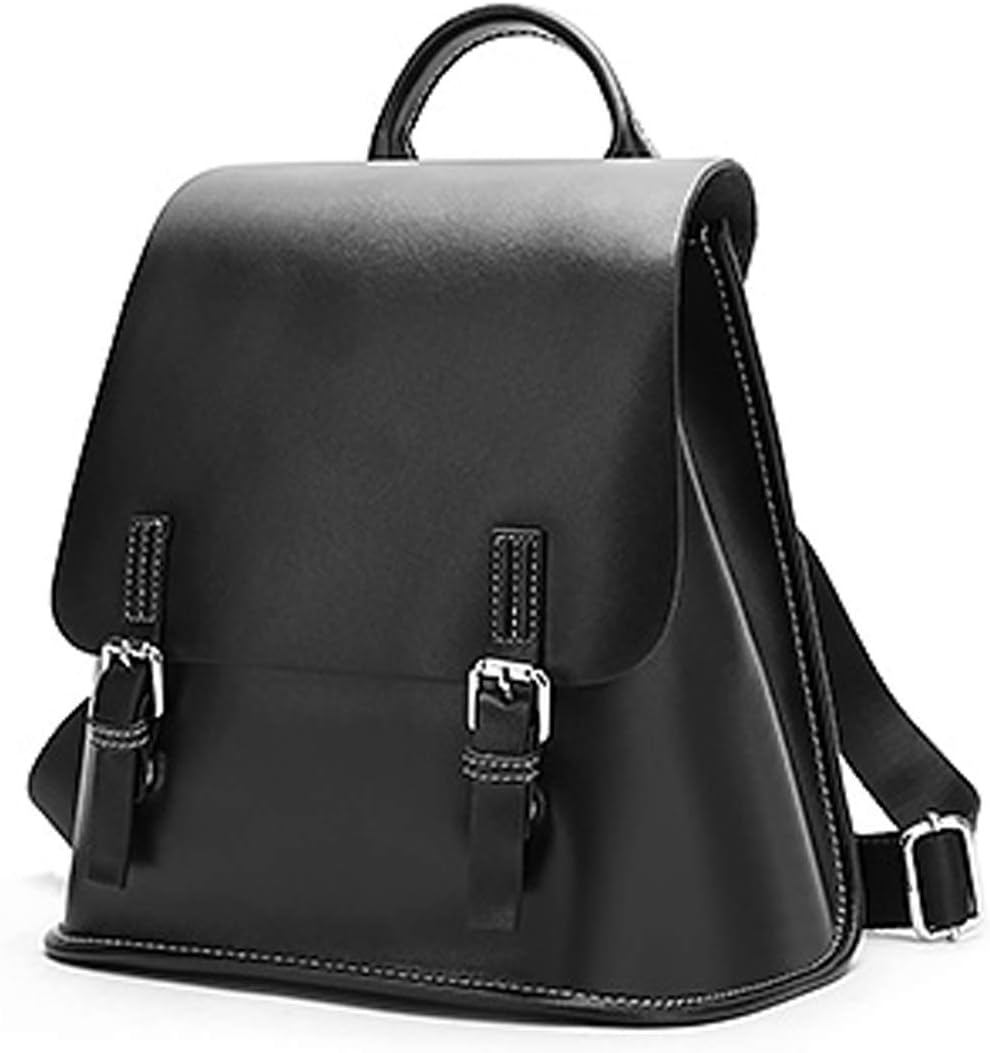 HESHE Leather Backpacks Purses for Women Anti-Theft Daypacks for Travelling Casual Bags Satchel Handbags Shoulder Bag (Black)