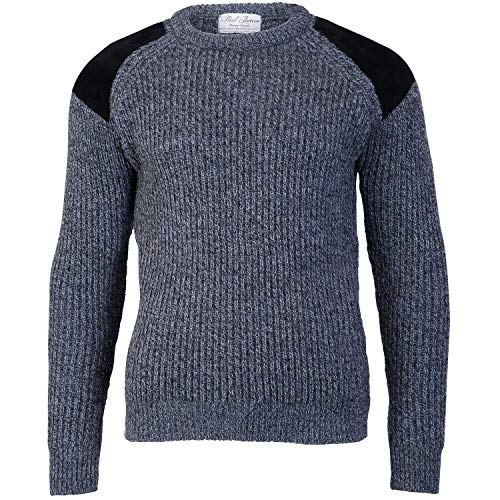 Paul James Knitwear Menâ€™s Crew Neck Merino Moss Stitch Jumper