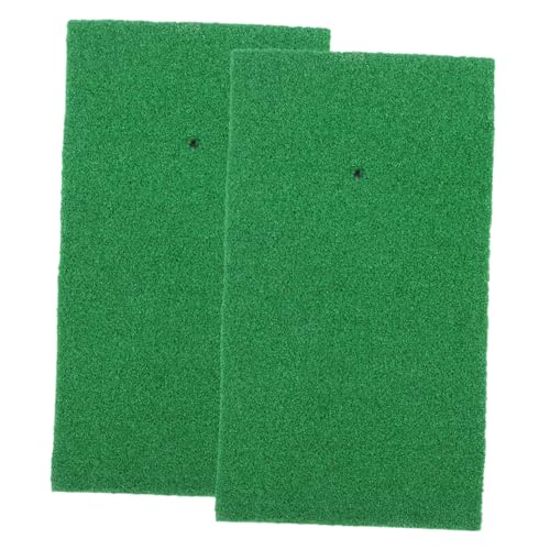 BRIGHTFUFU 2-Piece Golf Practice Mat Set Real Turf Surface for Indoor Golfing Portable Swing Mat for Beginners Pros