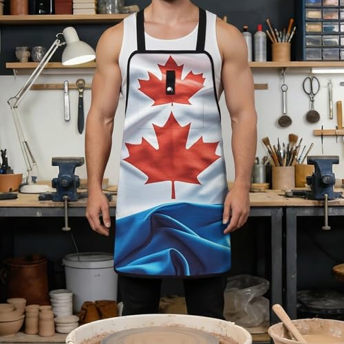 Delantal Retro Canadá Unisex Ajustable para Trabajo miniatura 4