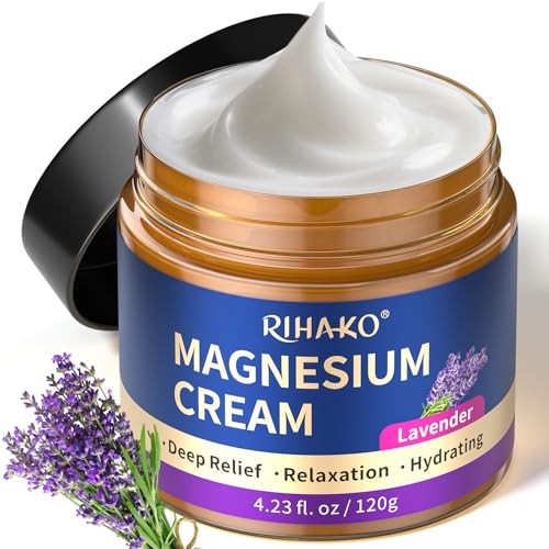 Crema de magnesio para dormir, crema de magnesio natural para la relajación muscular, crema tópica de magnesio alivio del síndrome de piernas inquietas, calmante de magnesio para calambres en las