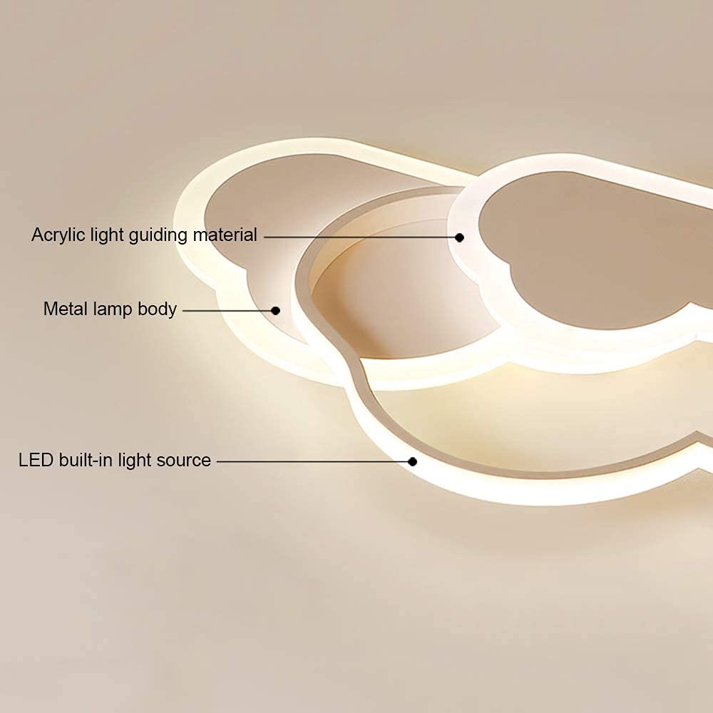 ZEKEI Lampadario Cameretta Bambina Plafoniera Led Soffitto, 52CM Telecomando 3000-6000K Lampadario Nuvola Cameretta, Lampade Cameretta Bambina Soggiorno Camera da Letto Bambino 42W