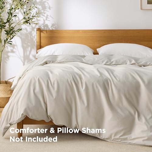 Image of Bedsure Duvet Cover King - Only Includes 1 Duvet Cover (104 inchx90 inch), Hotel Luxury Soft Double Brushed All Season Bedding for Kids & Adults, Zipper Closure, Light Beige (No Comforter, No Pillow Shams)