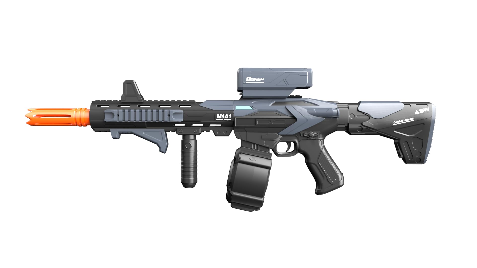 SOFITEN Toy Gun Automatic Sniper Rifle with Tactical Vest Kit, Scope. Toy Foam Blaster Dart Toys with 120 Darts, IR and Flashlight. The Shooting Activity Game for Kids Age 8+