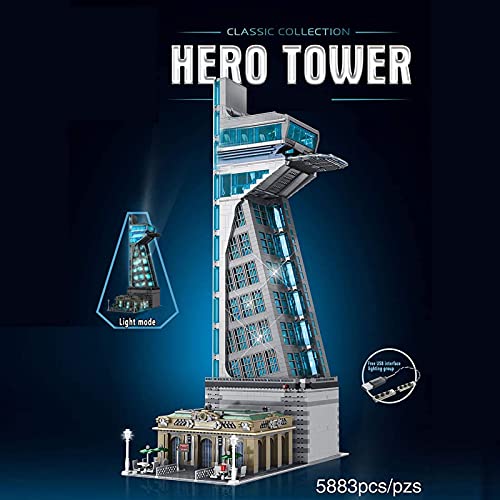 sookin Modular Haus Bausteine, 5883 Teilen Hero Tower Architektur Bausteine Bausatz Custom Bausteine Bauset Architektur… – Bild 5