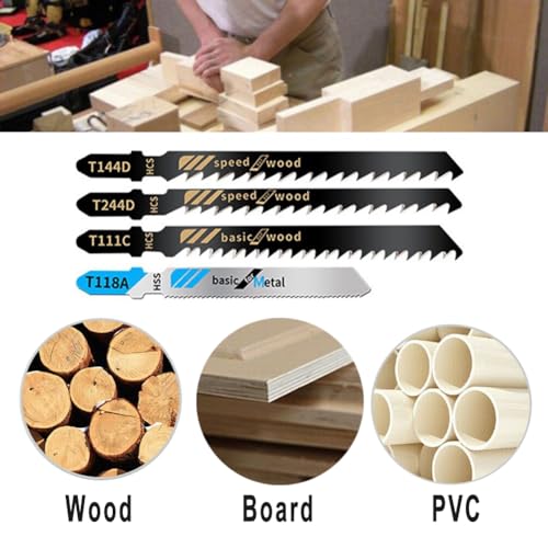 60Pcs Assorted T-Shank Jigsaw Blades