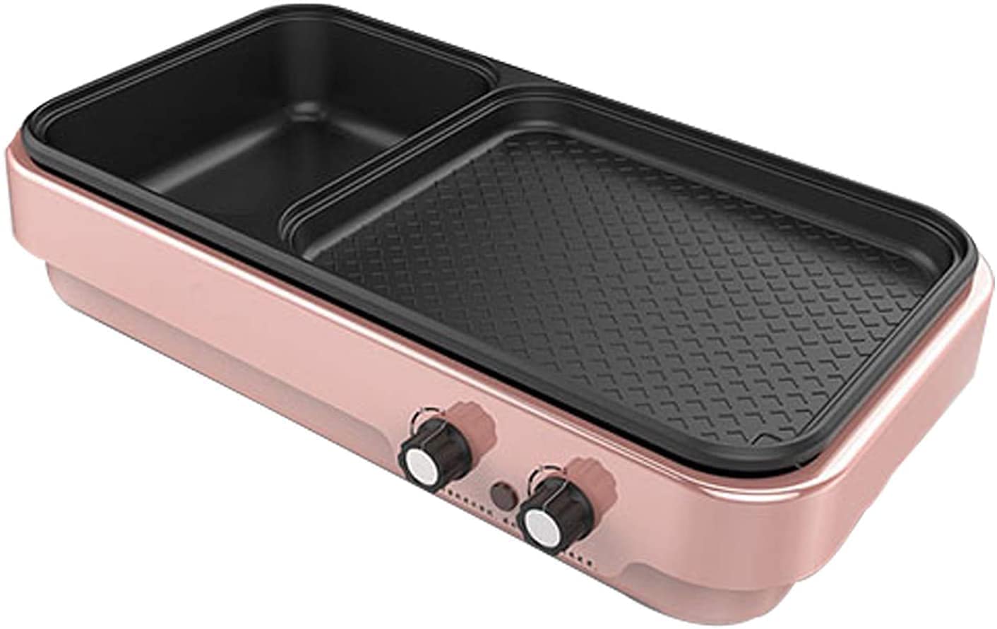 Parrilla Eléctrica Plancha de Asar Sartén eléctrica para Hornear Barbacoa Interior Parrilla eléctrica para ollas Calientes Adecuado para reuniones Familiares 1016(Color:B)