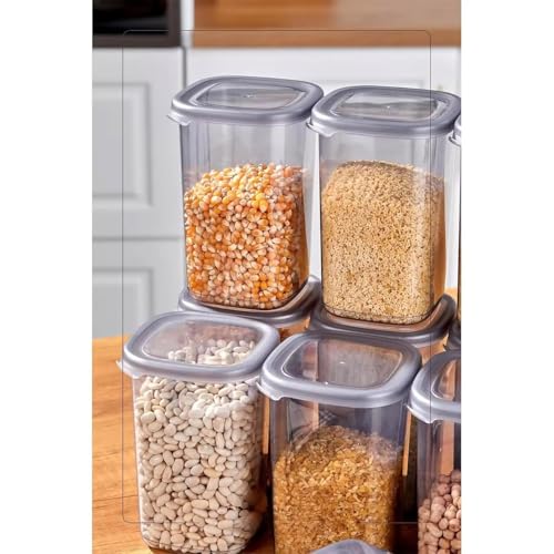 Image of Xmart India Airtight Kitchen storage and containers Set | 1200 ML Transparent Food Storage Box for Pulses, Grains, Cereals, Snacks & Dry Fruits | kitchen accessories items for home(6 Pcs)