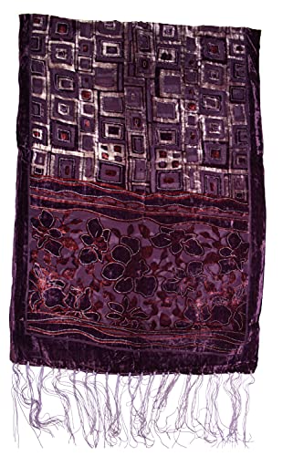 Image of Zac's Alter Ego Womens Soft Devoré Velvet Printed Scarf Shawl Wrap Evening Wear - Various Styles