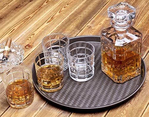KANARS Whisky Karaffe und Gläser Set, 800 ml Whiskey Dekanter mit 4x 300 ml Gläser, Bleifrei Kristallgläser, 5-teiliges… – Bild 4