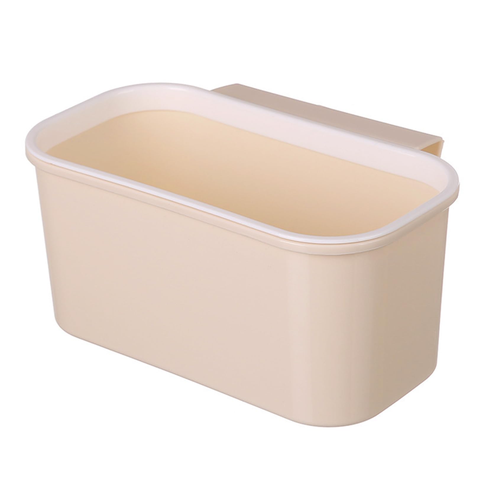 Vervevum Beige Hanging Storage Basket, Bedside Caddy Organizer With Cute Stickers 9.6X5.3x4.5 Inch No Punch Sturdy Hanging Kitchen Baskets For Bathroom, Dorm Bed Rails, Kitchen Counter, Bedside Caddy