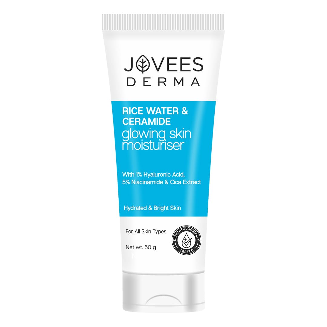 Jovees Derma Ceramides Moisturizer with Hyaluronic & Rice Water for Intense Moisturizing and Brightens Skin | With Niacinamide & Cica Extract | Barrier Repair Cream | For All Skin Type 50g Jovees Derma Ceramides Moisturizer with Hyaluronic & Rice Water for Intense Moisturizing and Brightens Skin | With Niacinamide & Cica Extract | Barrier Repair Cream | For All Skin Type 50g
