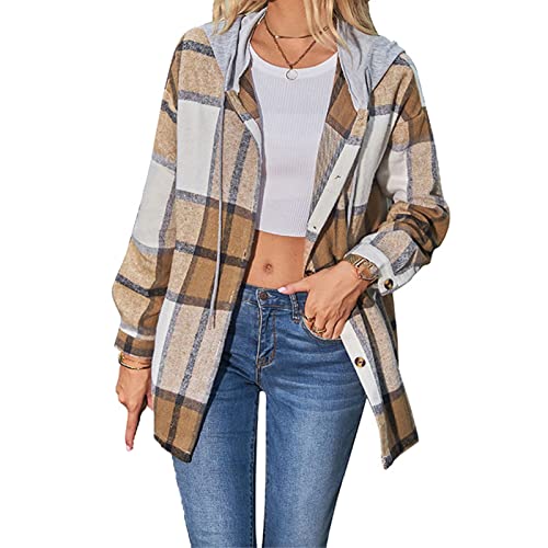 Veste à capuche à carreaux femmes pour affronter le froid de l'automne