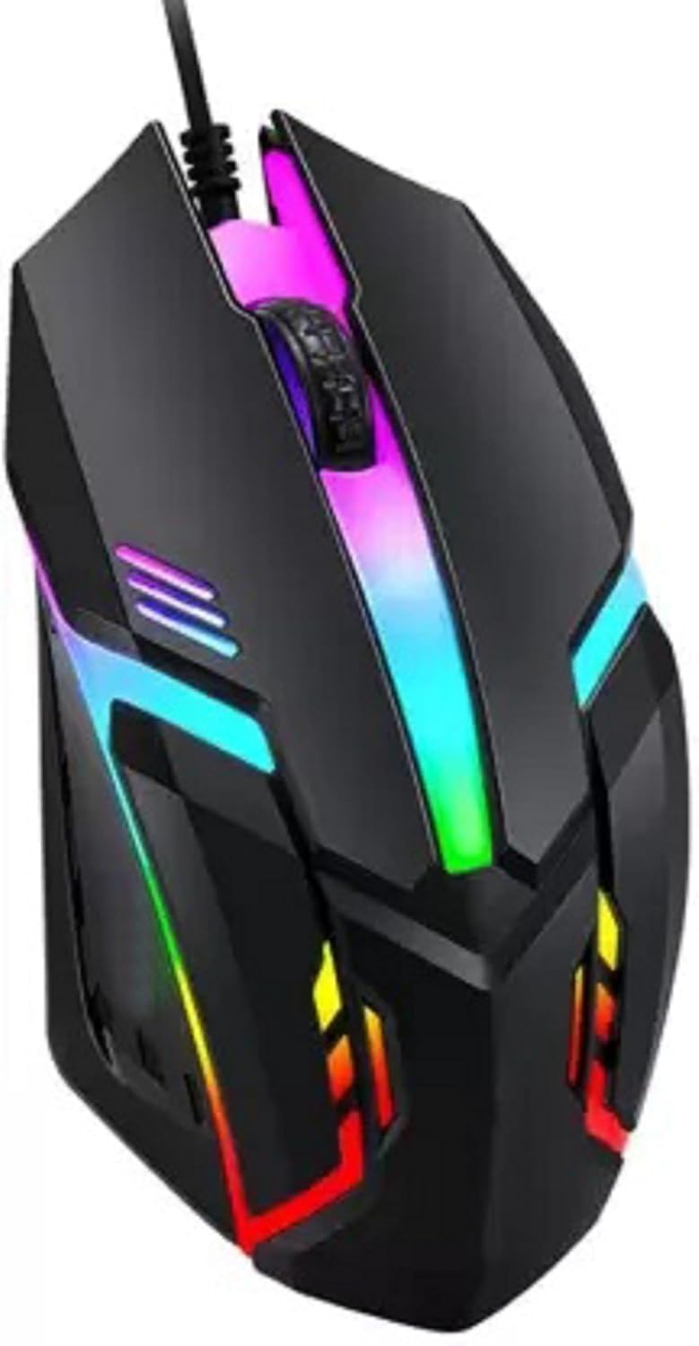 Dezful Uzi Wired Gaming Mouse with Rainbow LED Light | 4 Button USB Mouse for PC/Laptop/Desktop | 2400 DPI Adjustable (800/1200/1600/2400) | Ergonomic Plug & Play Gaming Mouse for Windows/Mac-image-36