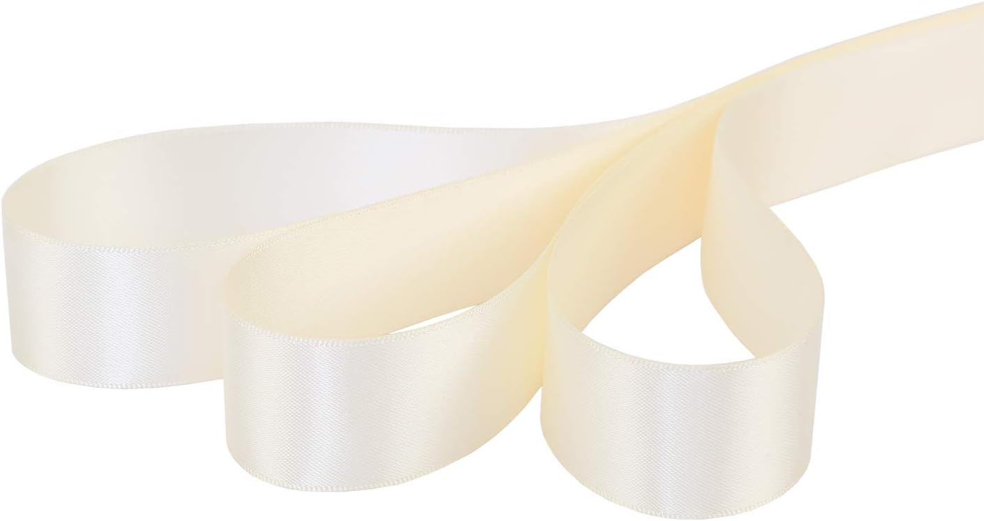 Ribbonitlux 25mm Wide Double Face Satin Ribbon 22 Meters (810-Ivory), Set for Gift Wrapping, Party Decor, Sewing Applications, Wedding and Craft - Image 3