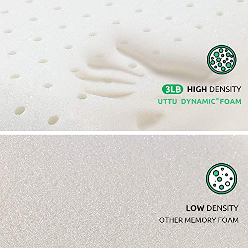UTTU Sandwich Memory Foam Pillow Queen, Adjustable Three Layers Pillow, Supportive Pillow, Cooling Pillow, Reversible Pillow for Sleeping, Bamboo Viscose Cover - Queen