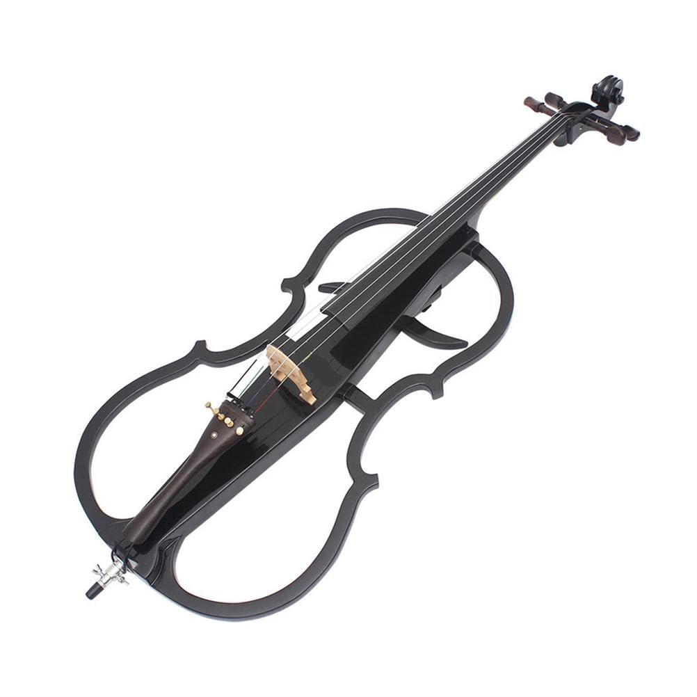 Violoncello Elettrico 4/4 Silenzioso con Borsa Portatile, Cuffie Stereo, Cavo e Colofonia Alta qualità, Archetto e Ponticello Professionali, per Principianti Adulti