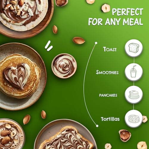 Image of BONI Choconuts Duo Hazelnut Chocolate Spread with Cocoa 400g | Belgian Style Chocolate Hazelnut Spread | Smooth & Creamy Dessert Spread for Bread, Pancakes & waffles