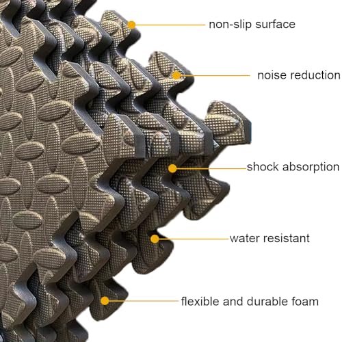 Colchonetas de yoga 20 pies cuadrados para gimnasio en casa, alfombrillas de ejercicio de 20 piezas, alfombrillas de juego EVA para armar rompecabezas 12" L x 12" W x 0.4" Th miniatura 3
