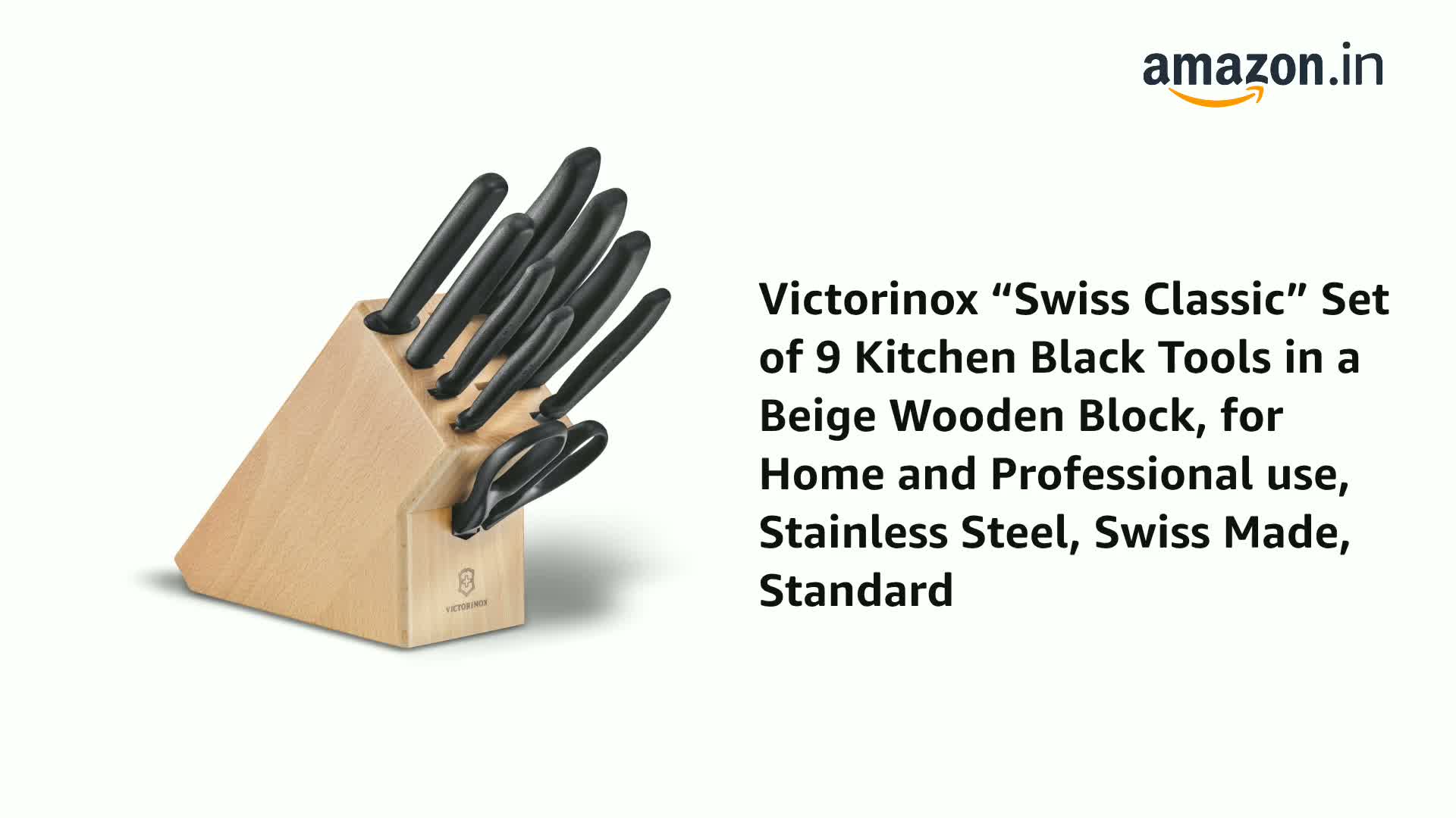 Buy Victorinox “Swiss Classic” Set of 9 Kitchen Black Tools in a