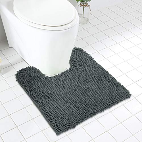 MAYSHINE Non Slip Contour Bath Mats for Toilet/Soft Shaggy Chenille/Absorbent Water/Dry Fast/Machine-Washable/Perfect