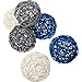 Yaomiao 6 Pieces Wicker Rattan Balls Decorative Orbs Vase Fillers for Craft, Party, Wedding Table Decoration, Aromatherapy Accessories(Blue Gray White)