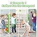 Glaf Giant 4-in-a-Row Game Outdoor Yard Jumbo 4-to-Score for Kids Adults and Family Adjustable Height Toy Set Floor Board Games Play with 42 Jumbo Rings Golf Basketball and Ring Toss (Green)