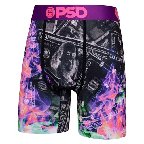 PSD Men's Boxer Briefs - Hyper Money, 7 Inch Inseam, Moisture-Wicking, 4-Way Stretch, Boxer Briefs for Men, X-Large