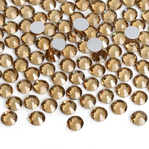 Image of Glue Fix Crystal Flatback Rhinestones Glass Diamantes Gems for Crafting Nail Art Crafts Decorations Clothes Shoes 2.4mm (ss8 2880pcs, Lt Colorado Topaz)