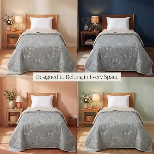 Image of BSB HOME 280 GSM Reversible Dohar for Single Bed, Ultra Soft Microfiber AC Blanket, Lightweight All Season Blanket, Breathable, Skin Friendly, 60 x 88 Inches (152 x 224 cm) - Dove Grey