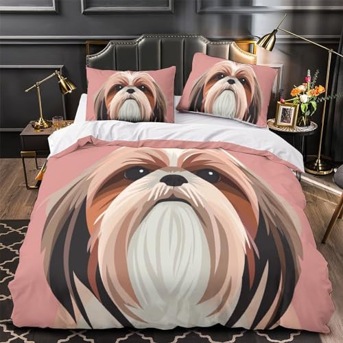 Housse de couette fermeture éclair chien 3D lit King 220x240 - 4