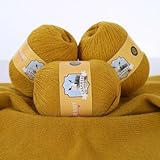Facai 100% Pure Mongolian Cashmere Yarn - Ultra-Soft, Premium Knitting & Crochet Yarn for Sweaters, Baby Blankets, and Winter Accessories - 50g per Ball (Turmeric)