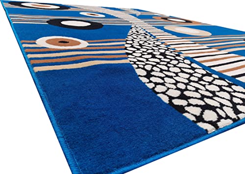 Image of Home Decore Acrylic Carpet for Your Living Room & Drawing Room Aywhere in Your Home (180X240 Blue Colour)- 6x8 Feet