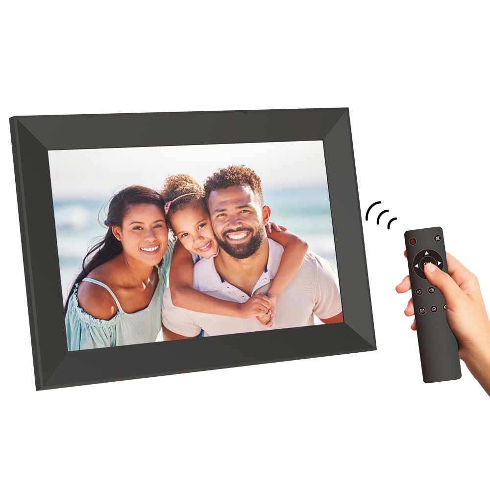 AGFAPHOTO – Digitaler Bilderrahmen – Realiview APF1000 – 10-Zoll-LED-Bildschirm, Wetter-/Uhrfunktion – Schwarz