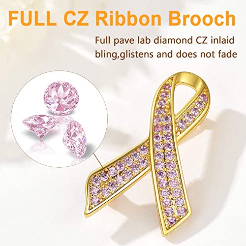 Image of U7 Brooches Jewelry for Women Men, Stainless Steel 18K Gold Plated Classic Feather /Flower /Tree of Life /Custom Photo /Breast Cancer Awareness Pink Ribbion Brooches and Pins for Wedding Dress or Party