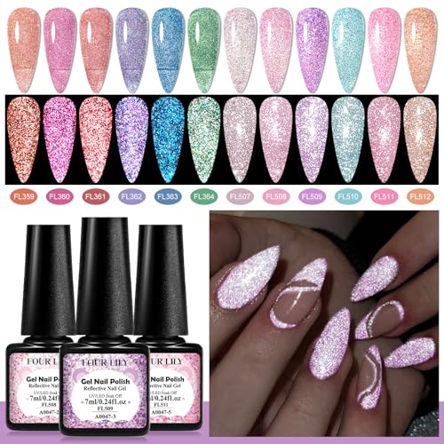 Set de 12 esmaltes de gel con brillo reflectante miniatura 3