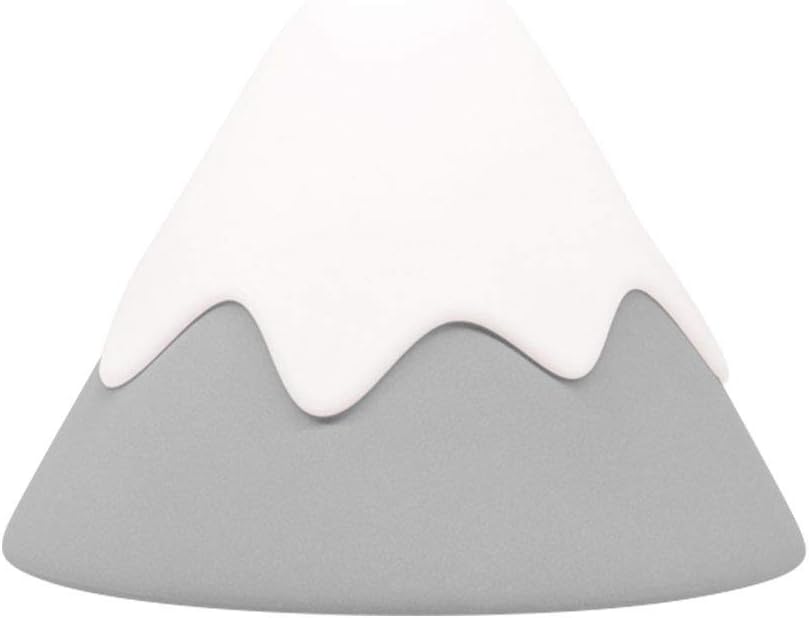 Baby Night Light Snow Mountain Tap Squeeze Touch Control with Timer, Dimmable, Soft Eye Caring, Rechargeable, Portable, Nursery Night Lamp for Breastfeeding, BPA Free Silicone, kids safe, Gift (Grey)