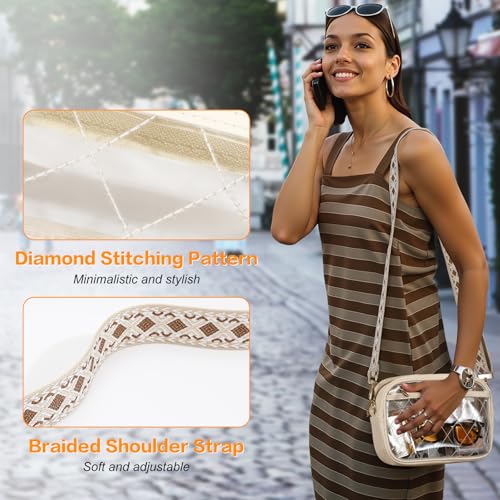 MoKo Clear Bag for Stadium Events - Multi Pockets Clear Sling Purse Crossbody Bag with Adjustable Shoulder Strap4