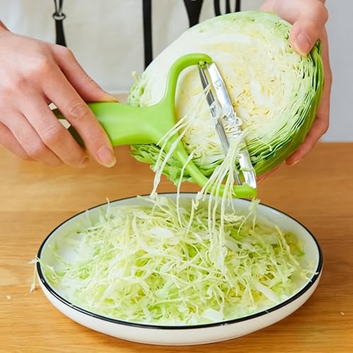 Rallador De Verduras De Acero Inoxidable Multiusos Y Triturador De Repollo, Herramienta De Cocina Fácil De Usar Y Limpiar Para Preparar Ensaladas Sin Esfuerzo, Color Verde