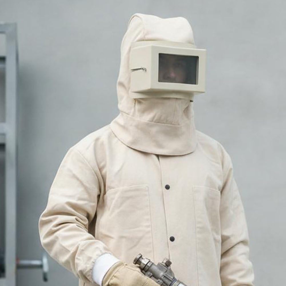 Mono Antipolvo con Capucha para Chorro De, Traje Resistente a Abrasión para Talleres Y Trabajadores Industriales.