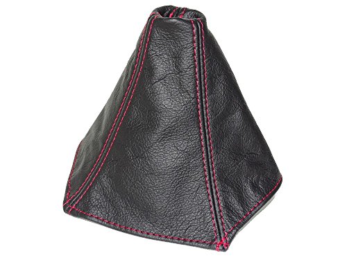 The Tuning-Shop for Pontiac GTO 2004-2006 Shift Boot Black Genuine Leather RED Stitching