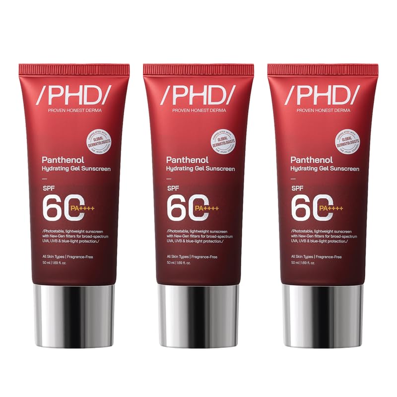 Image of /PHD /Panthenol Hydrating Gel Sunscreen SPF 60 PA++++ | Lightweight, Non-Greasy & Hydrating Formula | Broad Spectrum UVA UVB Protection | No White Cast |Daily Face Sunscreen for All Skin Types| 150 ml