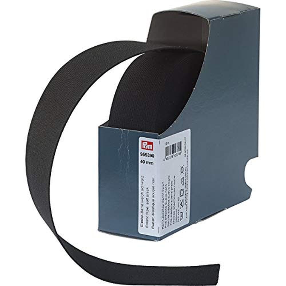 Prym 955390 Elastic Band Soft 40 mm Black 57% Polyester 43% ED