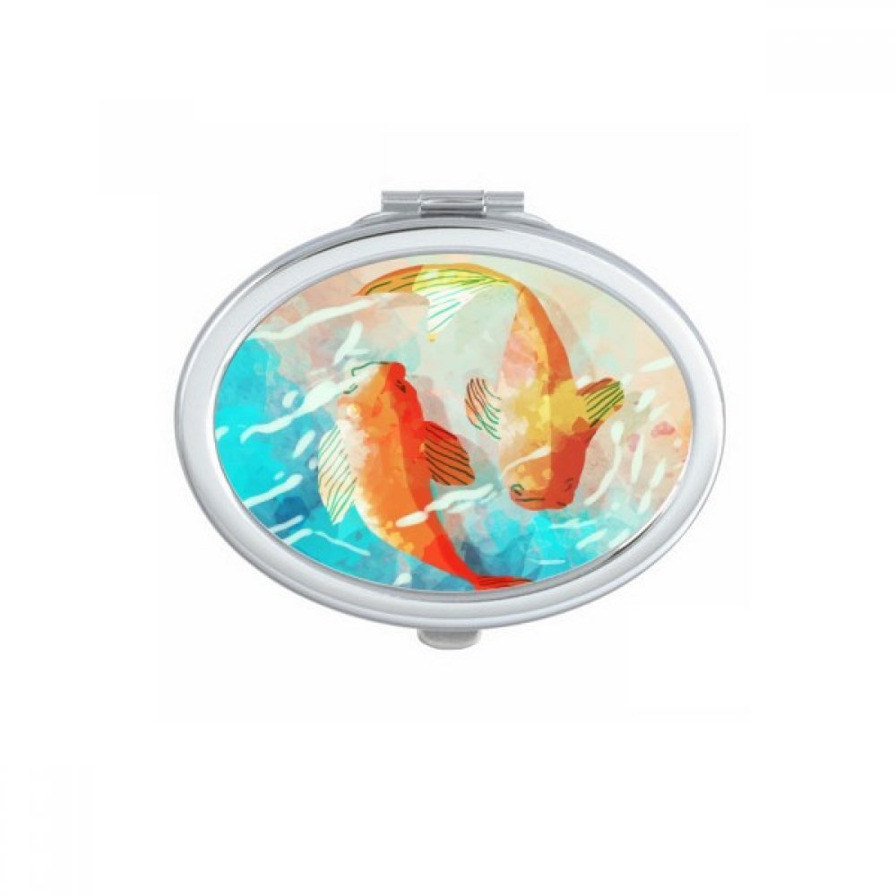 Miroir de poche mignon cadeau original motif traditionnel asiatique