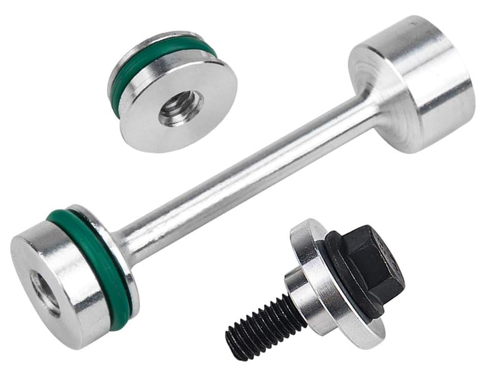 Billet Aluminum Oil Diverter Barbell &amp; Oil Valve Plug &amp; Oil Pickup Tube Hold Down Kit Compatible with GM LS Engines (3 Pack)